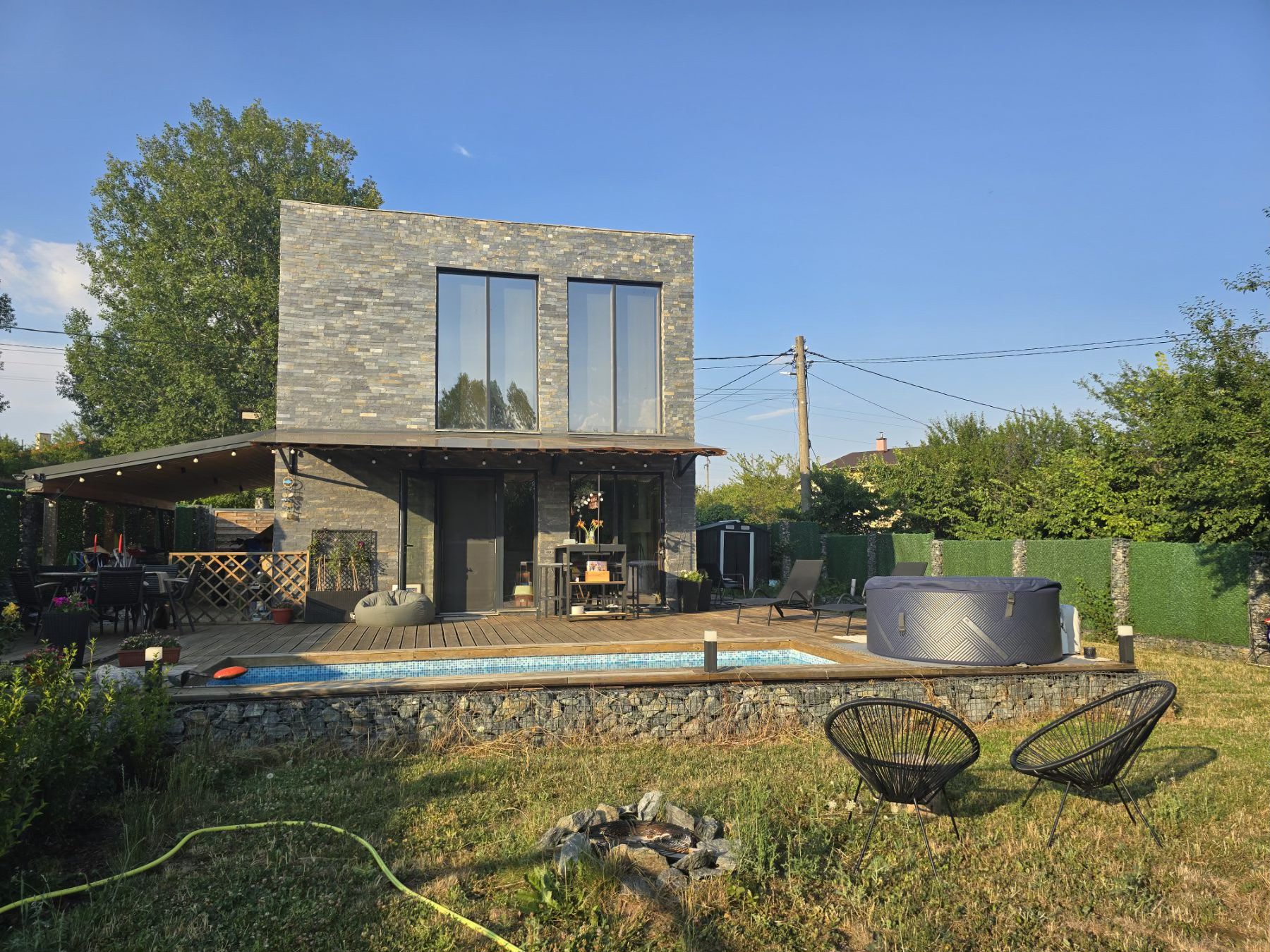 Villa Luna — modern stone villa with private pool and outdoor hot tub near Sofia